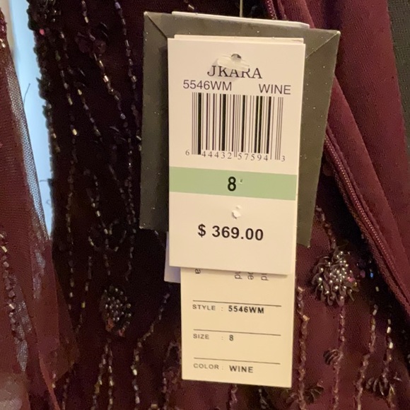 V-Neck Beaded Flutter Sleeve Formal Gown. Mother of the Bride Dress - Picture 8 of 8